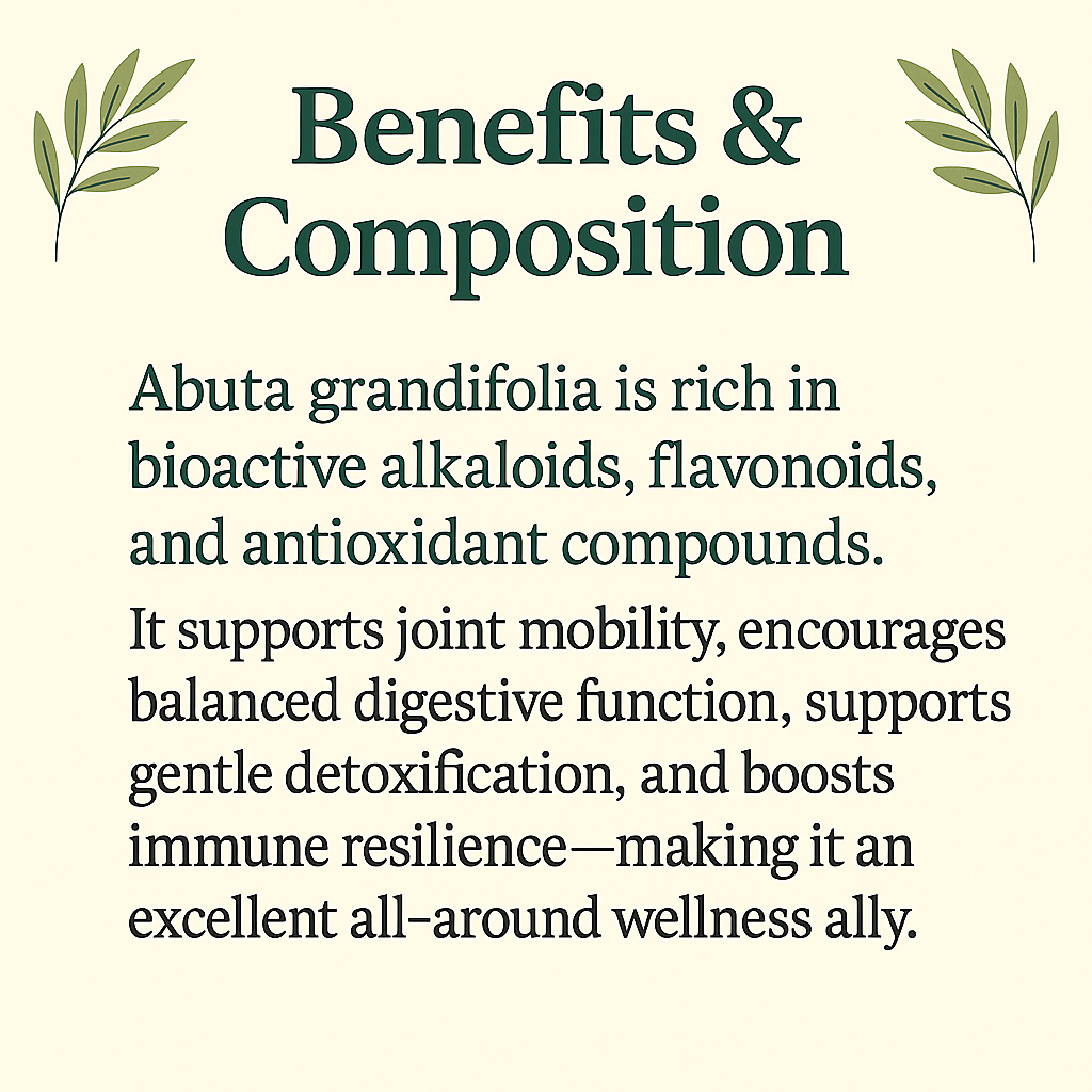 Organic Abuta Grandifolia Capsules – Vegan, Non‑GMO, Natural Herbal Supplement for Women’s Wellness & Digestive Support