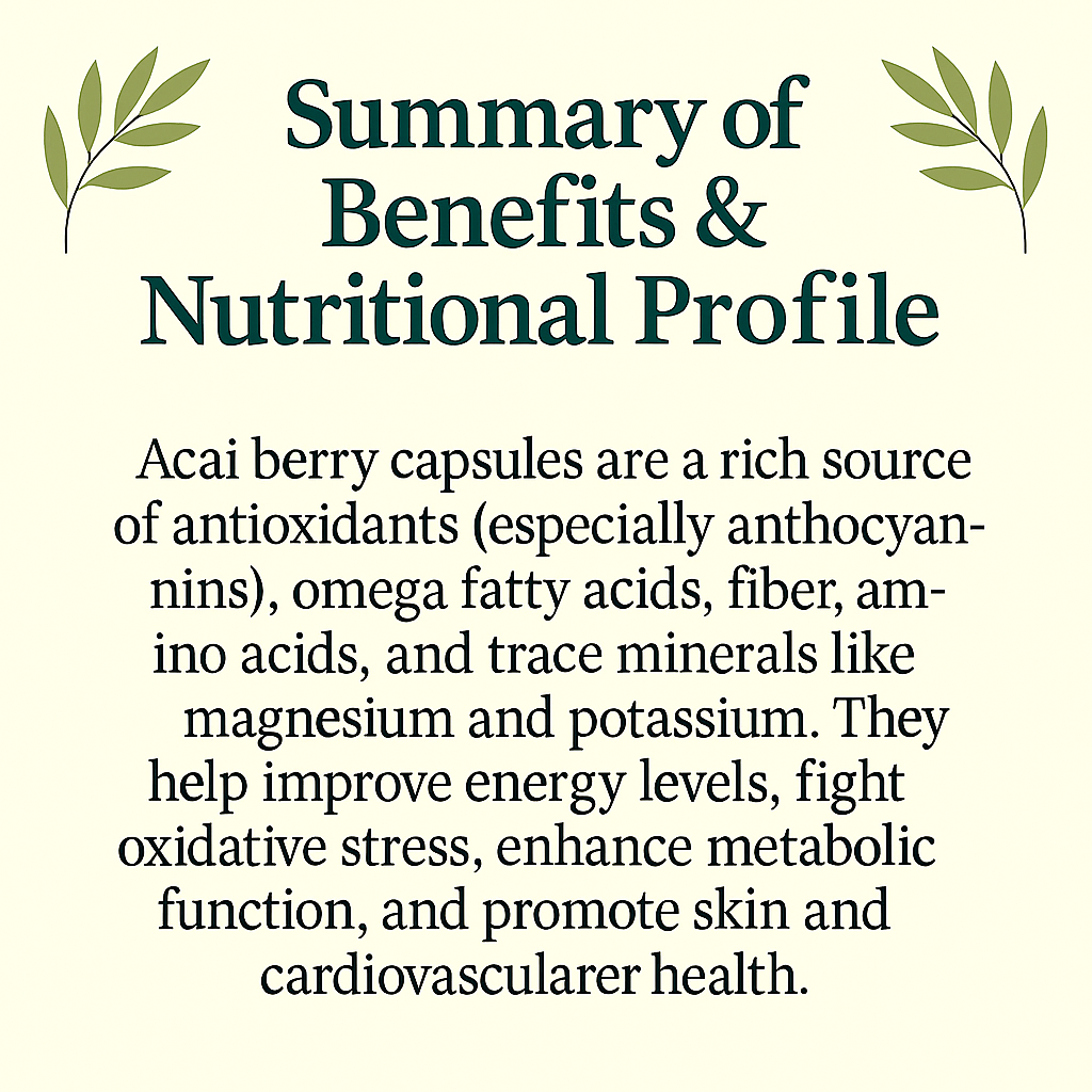 Organic Acai Berry Capsules – Vegan, Non‑GMO, Freeze‑Dried Antioxidant Supplement for Heart, Immune & Digestive Wellness
