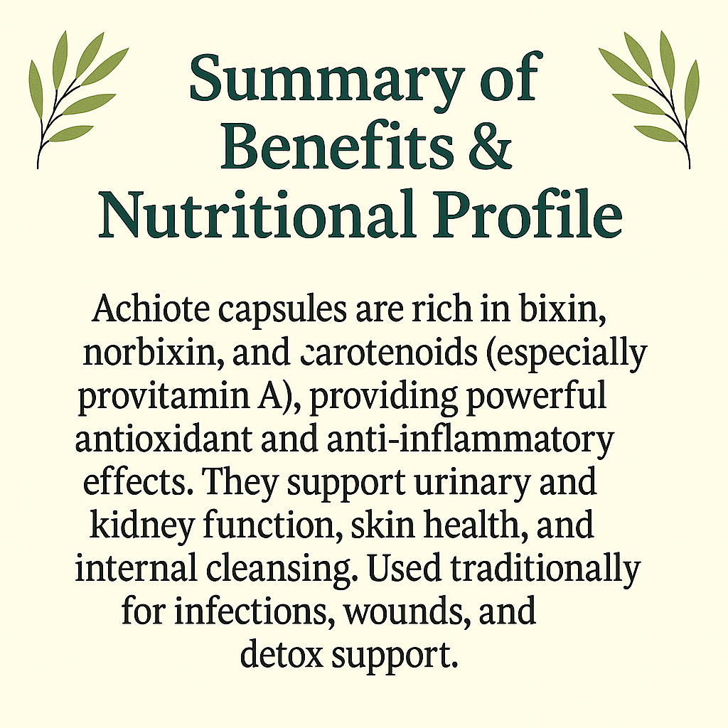 Organic Achiote (Annatto) Capsules – Vegan, Non‑GMO, Antioxidant Support Supplement