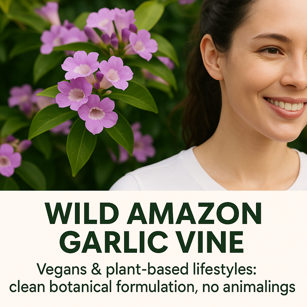Organic Ajo Sacha Capsules – Wild Amazon Garlic Vine, Vegan · Non‑GMO Natural Botanical Support