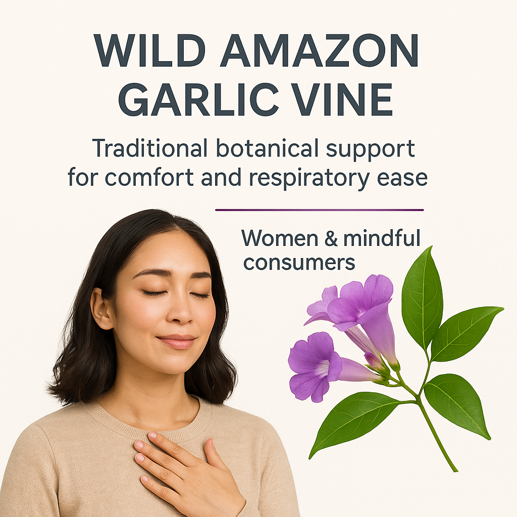 Organic Ajo Sacha Capsules – Wild Amazon Garlic Vine, Vegan · Non‑GMO Natural Botanical Support