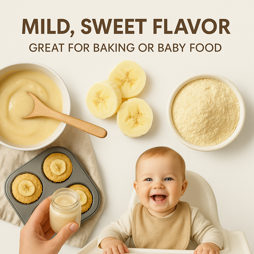 Banana Powder, Natural Fruit Powder, Vegan, Non-GMO, Gluten-Free, Raw Superfood, Smoothie and Baking Ingredient