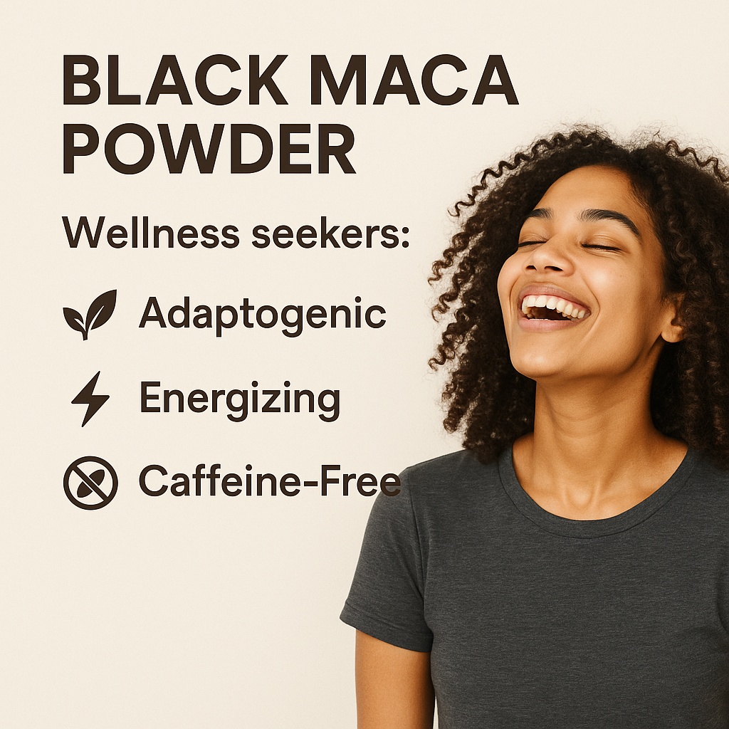 Black Maca Powder, Gelatinized Peruvian Superfood, Vegan, Non-GMO, Natural Energy and Hormone Support