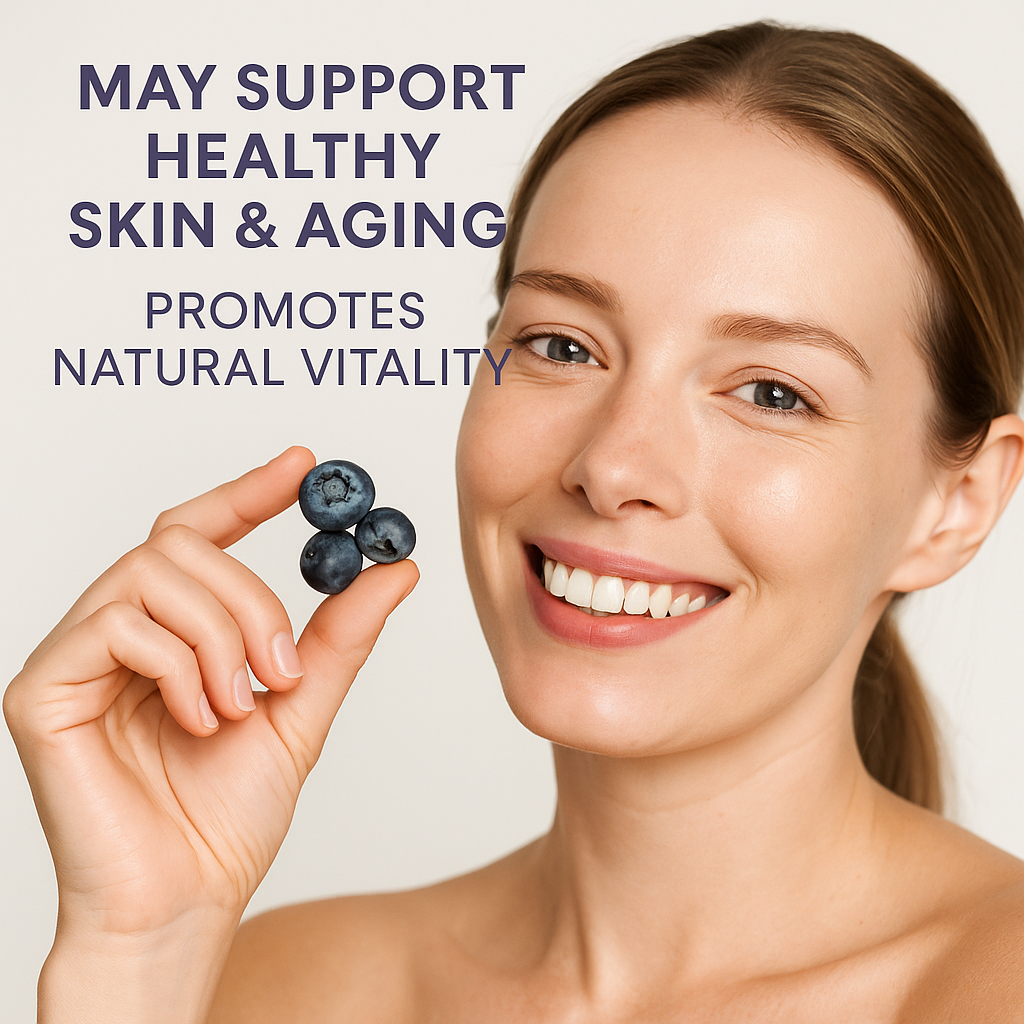 Organic Blueberry Capsules – Natural Antioxidant Support – Vegan, Non-GMO, Wild-Harvested Berry Supplement
