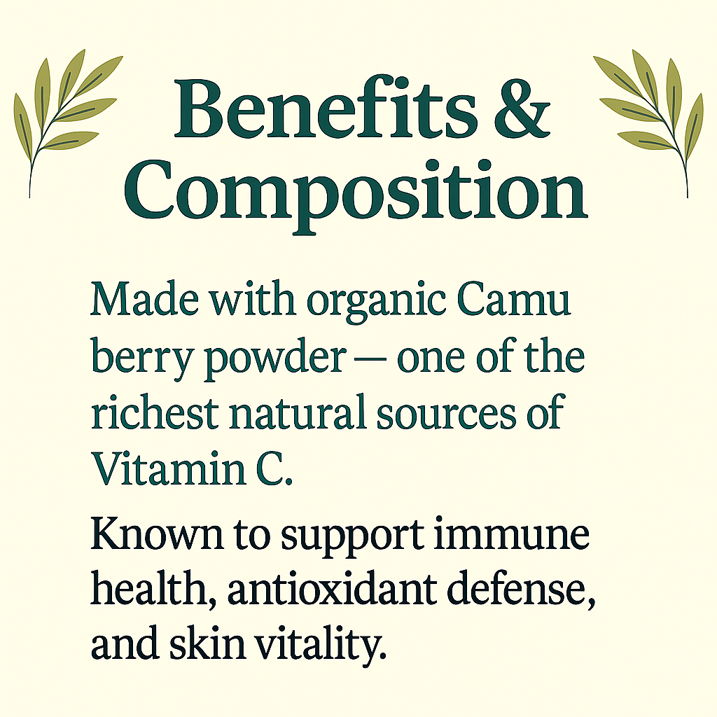 Camu Camu Capsules | Organic Vitamin C Superfruit | Vegan, Non-GMO, Gluten-Free | Natural Immune & Skin Support