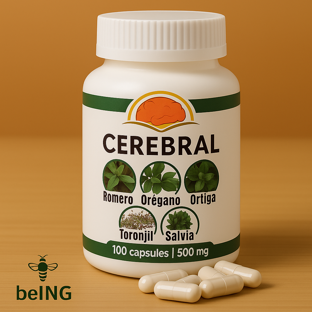 Cerebral Capsules | Herbal Brain Support Blend | Rosemary, Oregano, Nettle, Lemon Balm & Sage | Vegan, Natural, Non-GMO