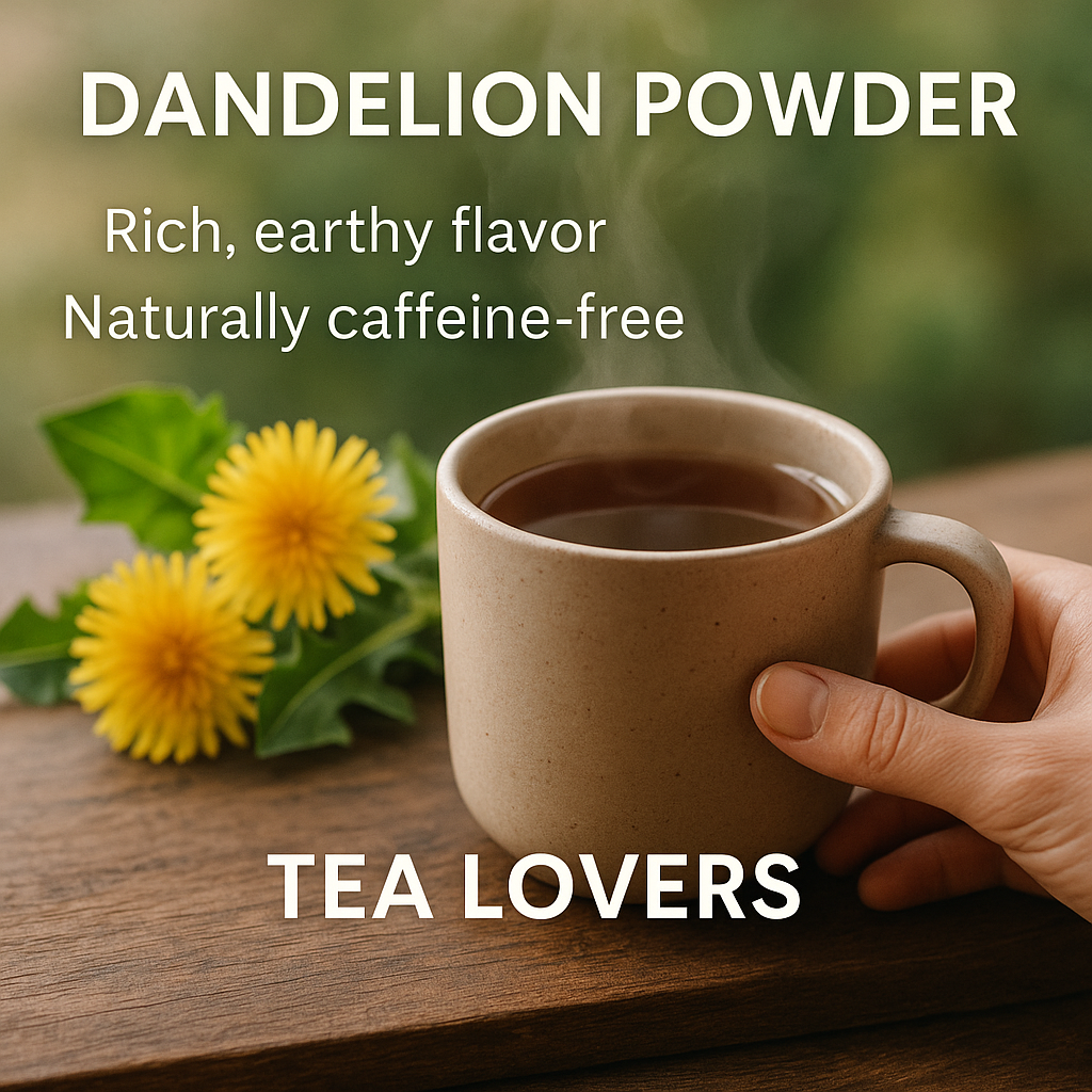 Organic Dandelion Powder – 100% Natural Root & Leaf, Vegan, Non-GMO Herbal Supplement
