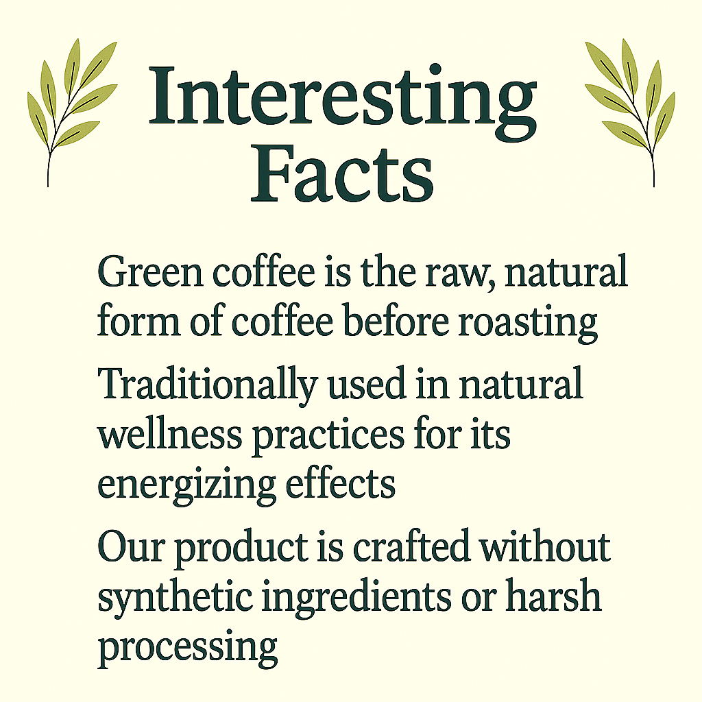 Green Coffee Bean Capsules – Natural Metabolism Support – Vegan, Non-GMO, Unroasted Arabica Supplement