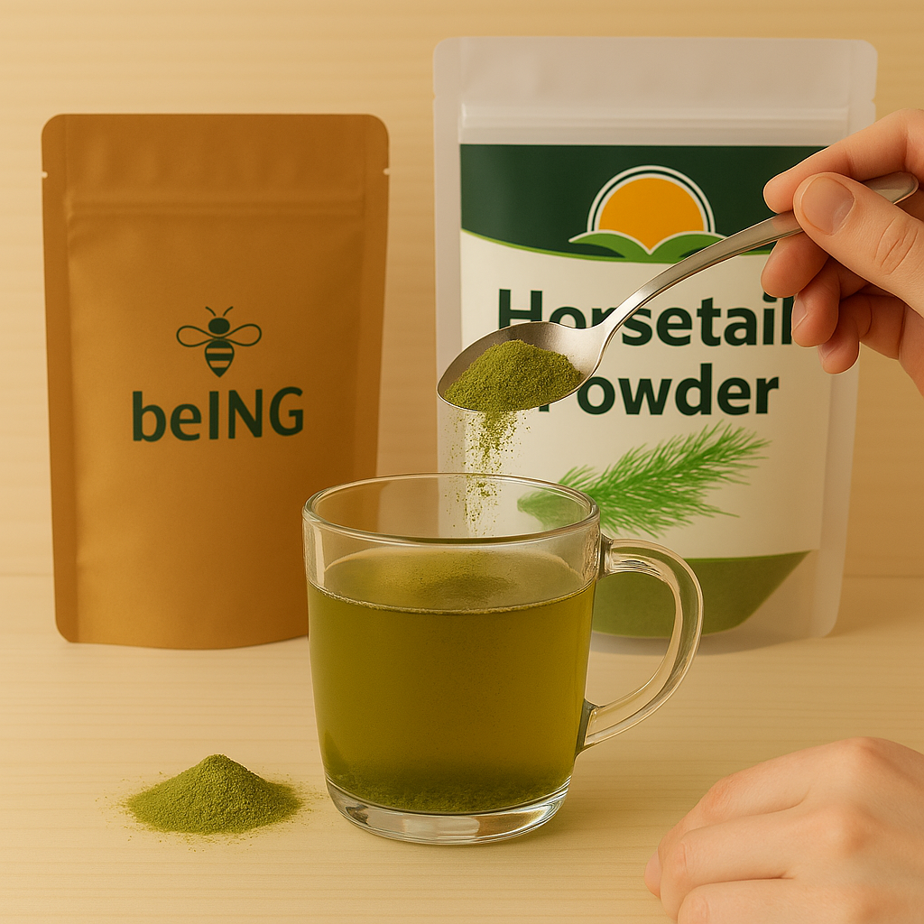 Organic Horsetail Powder – Natural Silica Supplement, Wildcrafted, Vegan, Non-GMO