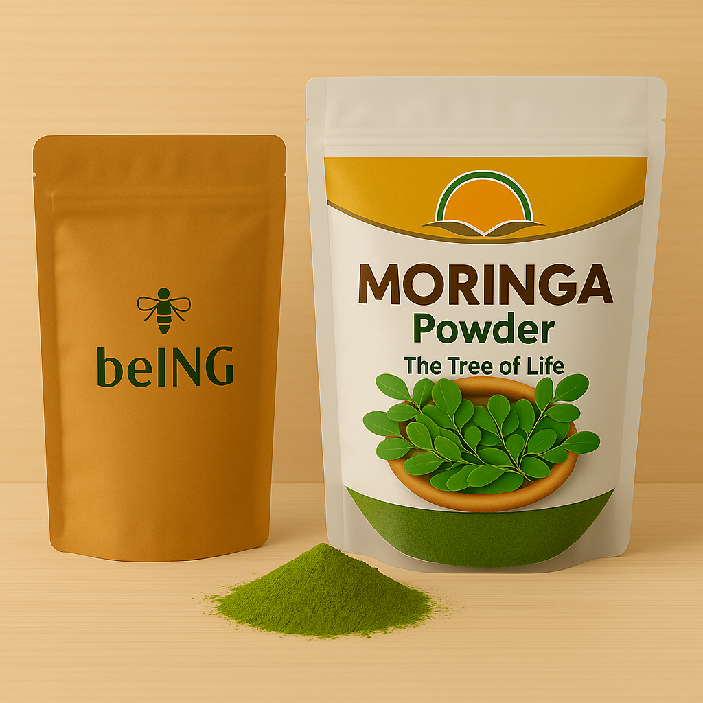 Moringa Powder, Organic Superfood Leaf, Vegan, Non-GMO, Natural Energy and Immune Support, Green Nutrient-Rich Supplement