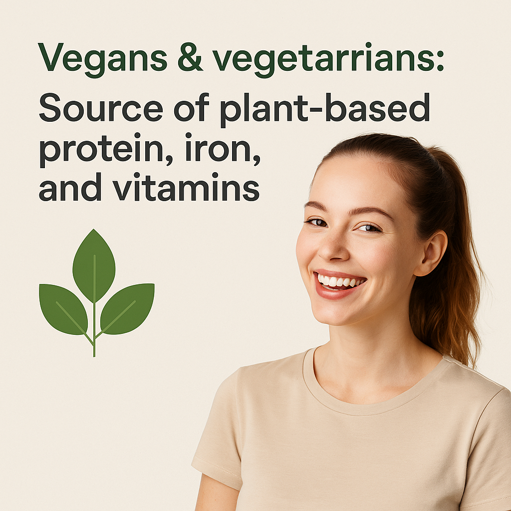 Moringa Powder, Organic Superfood Leaf, Vegan, Non-GMO, Natural Energy and Immune Support, Green Nutrient-Rich Supplement