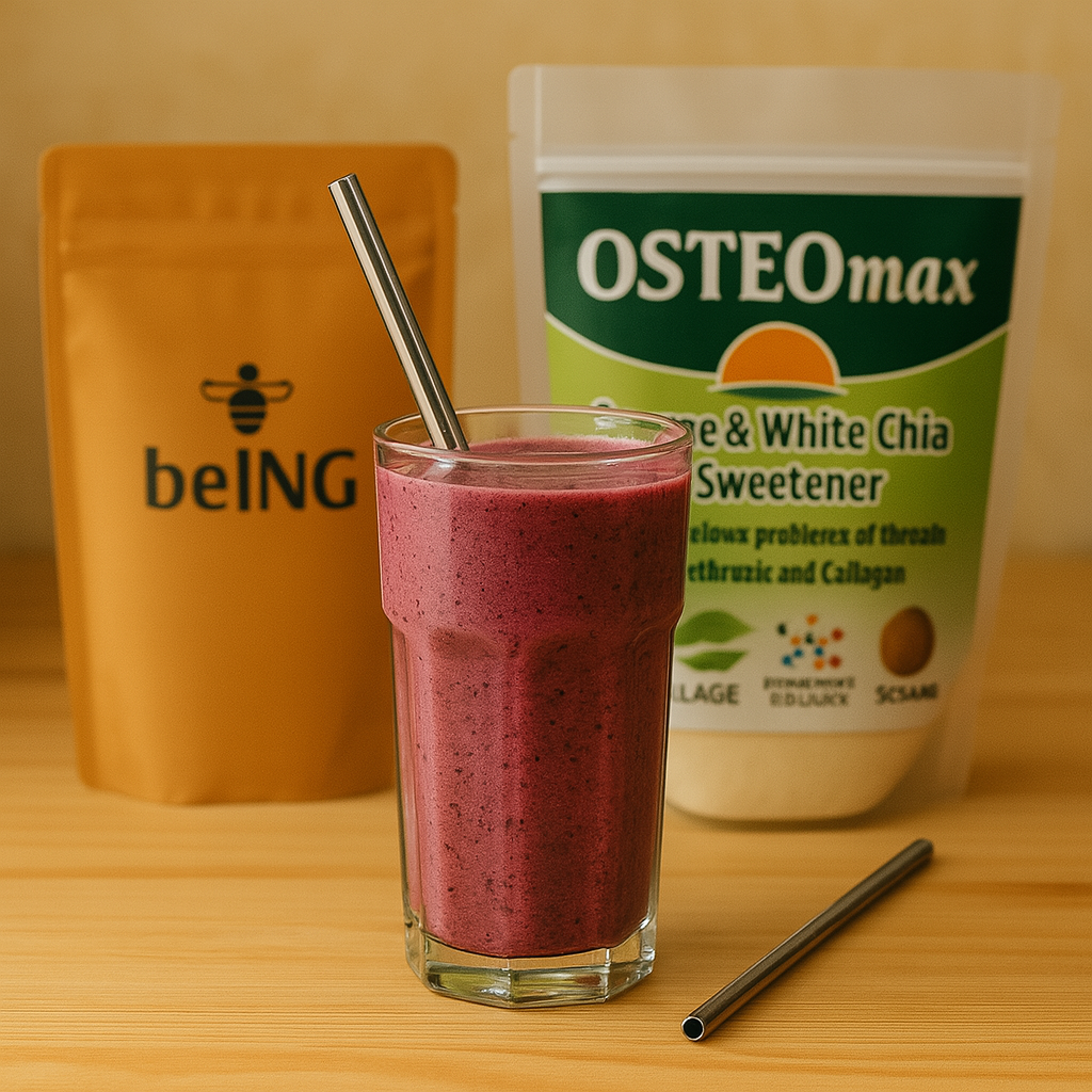 OsteoMax Natural Joint Support, Hydrolyzed Collagen, Camu Camu, Chia, Sesame, Calcium & Vitamin C, Non-GMO, Plant-Based Supplement