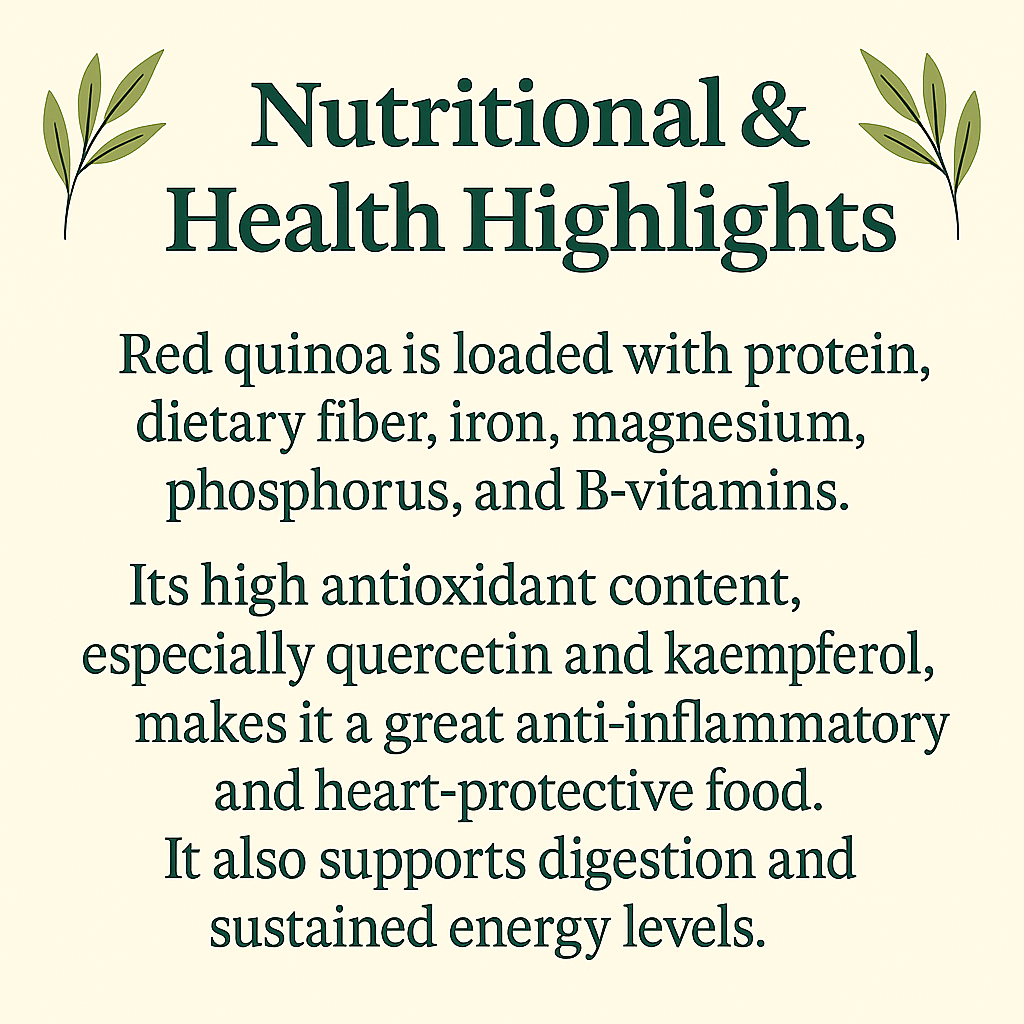 Red Quinoa, Organic Peruvian Supergrain, High Protein and Fiber, Gluten-Free, Vegan, Non-GMO, Whole Plant-Based Food