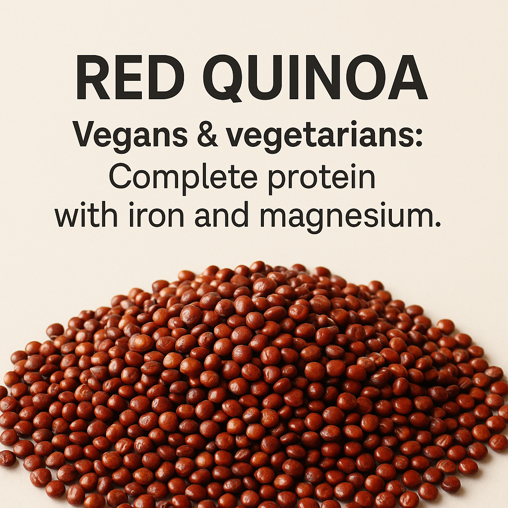 Red Quinoa, Organic Peruvian Supergrain, High Protein and Fiber, Gluten-Free, Vegan, Non-GMO, Whole Plant-Based Food