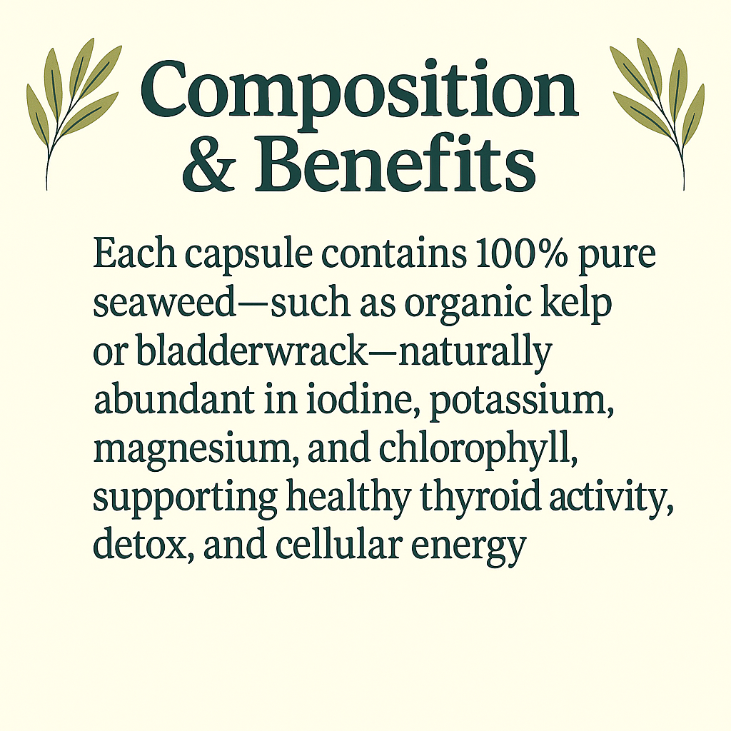 Organic Seaweed Capsules – Natural Iodine & Mineral Support · Vegan · Non-GMO Superfood Supplement
