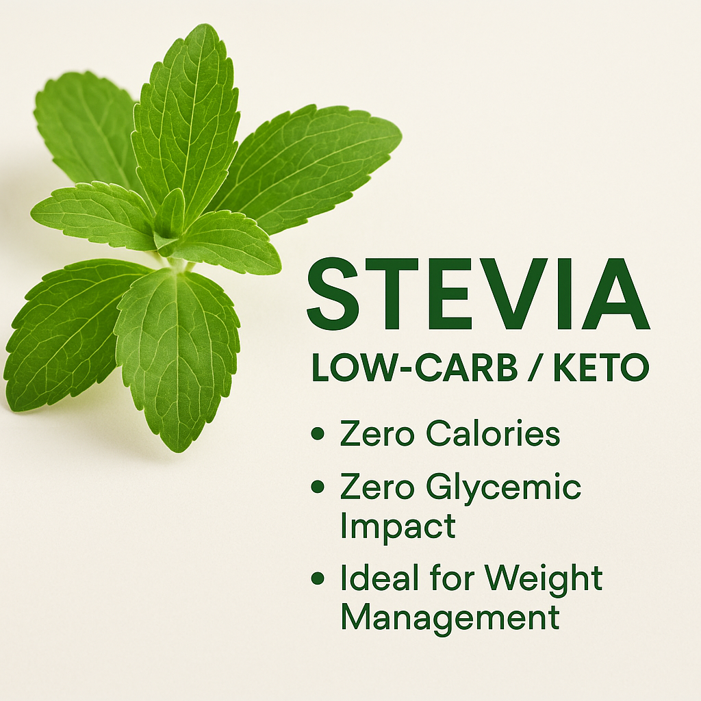 Organic Stevia Powder, Vegan, Non-GMO, Natural Sweetener, Zero Calorie Sugar Alternative, Plant-Based Extract