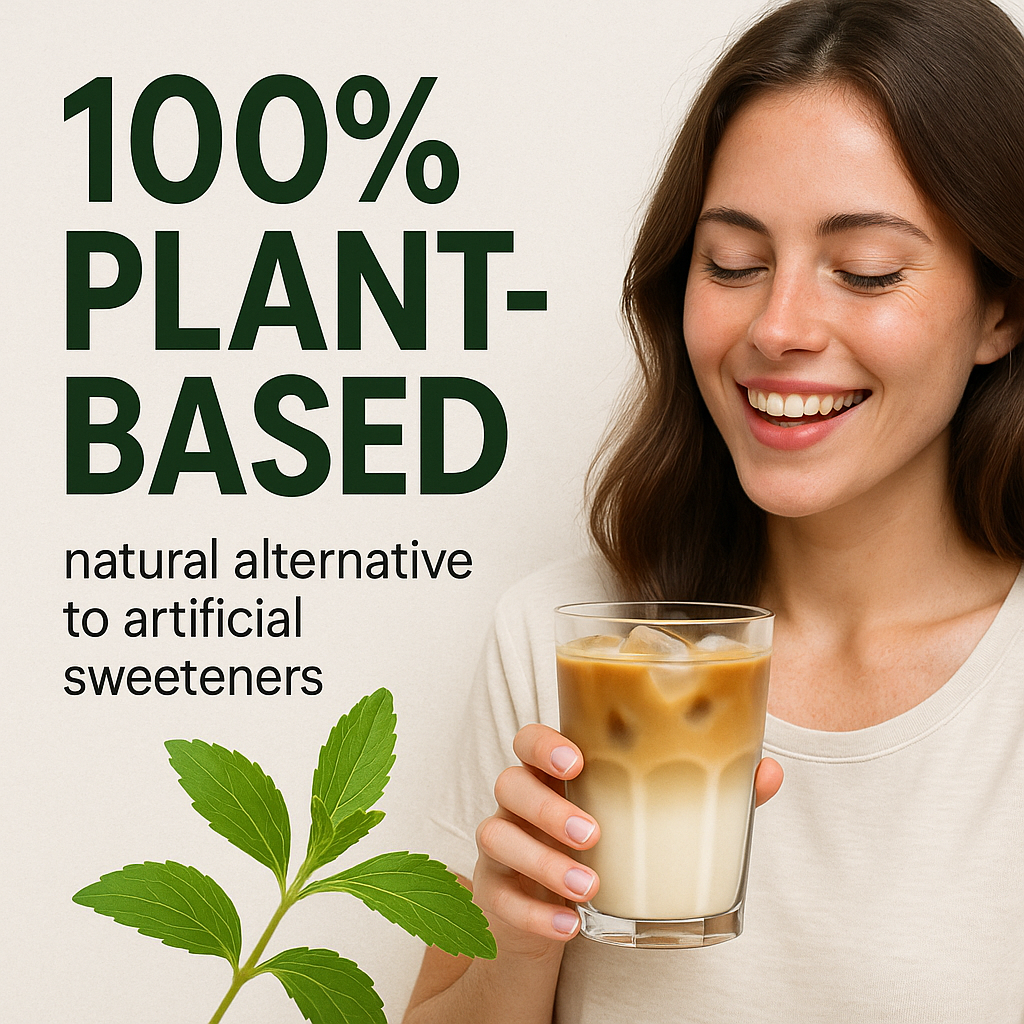 Organic Stevia Powder, Vegan, Non-GMO, Natural Sweetener, Zero Calorie Sugar Alternative, Plant-Based Extract