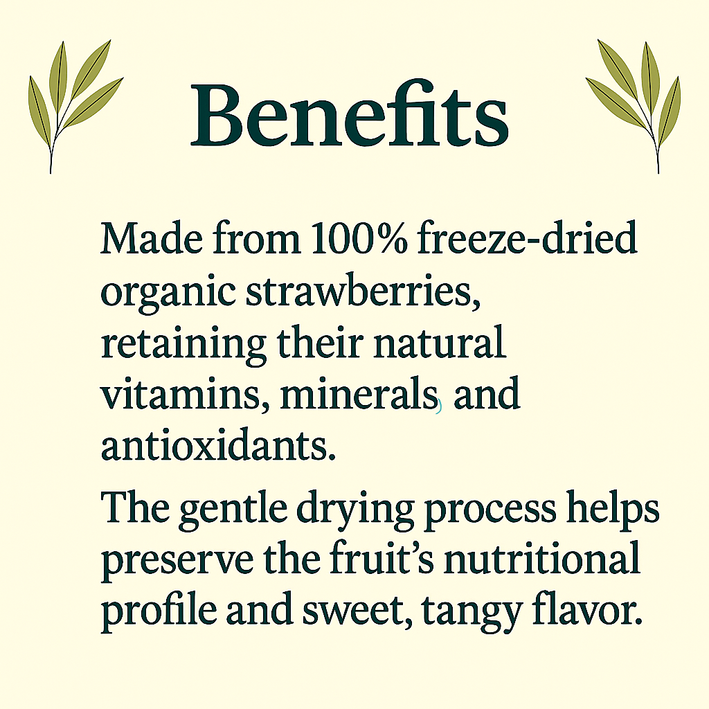 Organic Strawberry Powder – 100% Natural Freeze-Dried, Vegan, Non-GMO Superfood Supplement