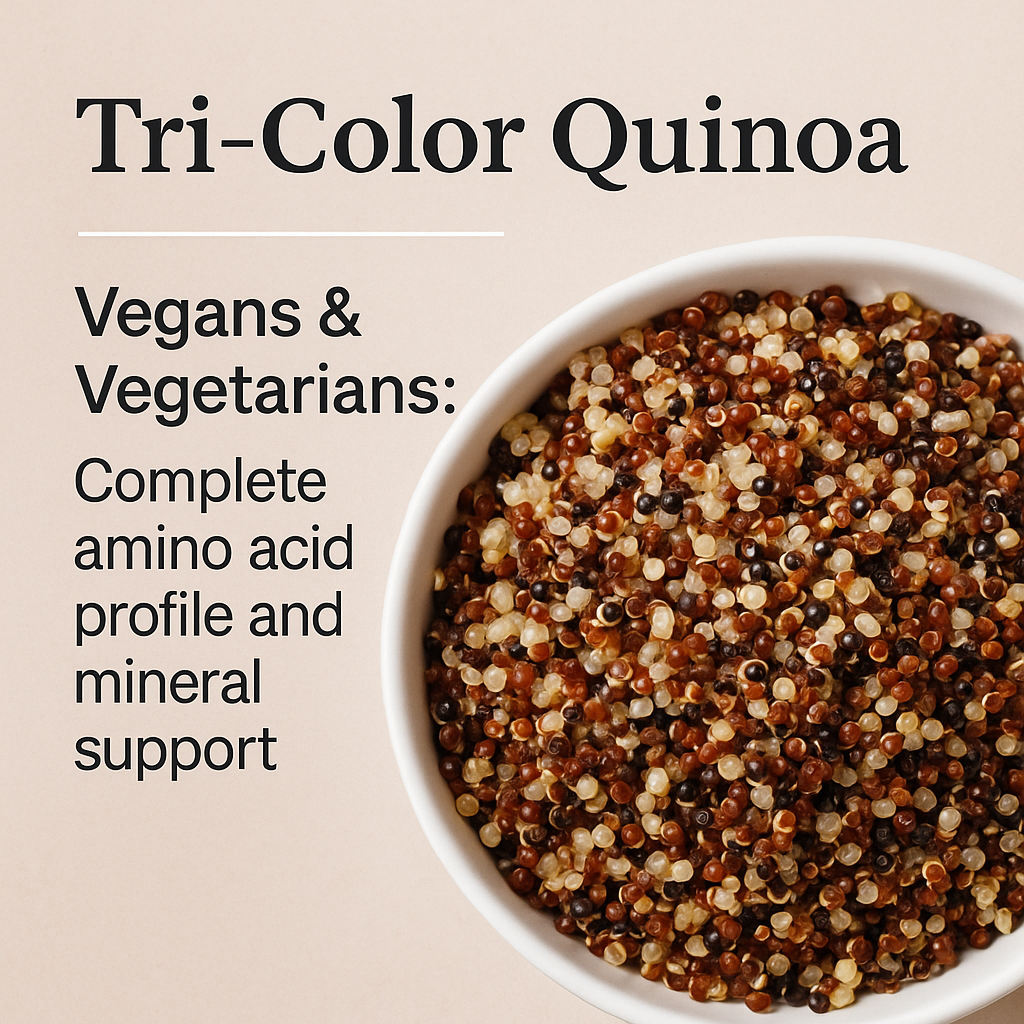 Tri-Color Quinoa, Organic Andean Supergrain Blend, Vegan, Gluten-Free, Non-GMO, High Protein and Fiber Whole Food