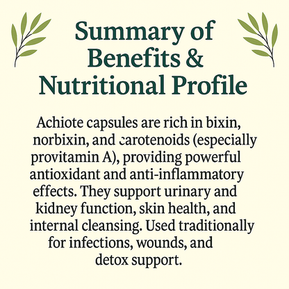 Organic Achiote (Annatto) Capsules – Vegan, Non‑GMO, Antioxidant Support Supplement