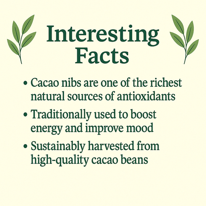 Organic Cacao Nibs, 100% Pure, Vegan, Non-GMO, Antioxidant Superfood, Natural Energy & Mood Support, Raw Chocolate Crumbs