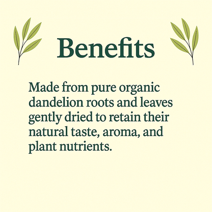 Organic Dandelion Powder – 100% Natural Root & Leaf, Vegan, Non-GMO Herbal Supplement