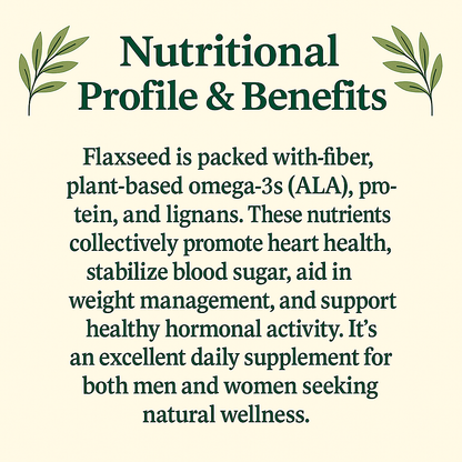 Flaxseed, Whole Natural Seeds, Vegan, Non-GMO, Omega-3 and Fiber Rich, Gluten-Free, Plant-Based Superfood