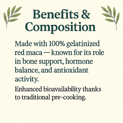 Gelatinized Red Maca Capsules | Hormonal & Bone Support | Lepidium Peruvianum | Vegan, Non-GMO, Natural Antioxidant