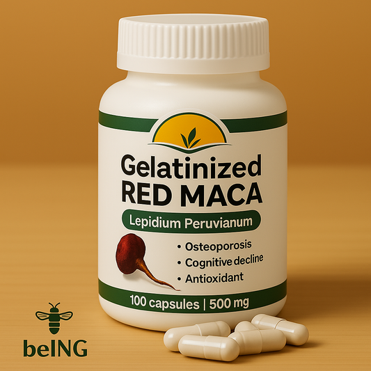 Gelatinized Red Maca Capsules | Hormonal & Bone Support | Lepidium Peruvianum | Vegan, Non-GMO, Natural Antioxidant
