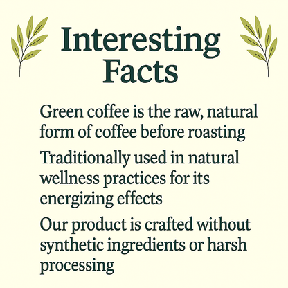 Green Coffee Bean Capsules – Natural Metabolism Support – Vegan, Non-GMO, Unroasted Arabica Supplement