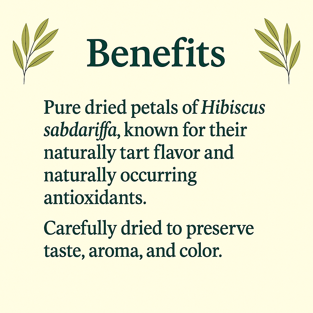 Organic Hibiscus Flower – 100% Natural Dried Petals, Herbal Tea, Vegan, Non-GMO