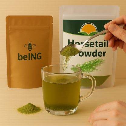 Organic Horsetail Powder – Natural Silica Supplement, Wildcrafted, Vegan, Non-GMO