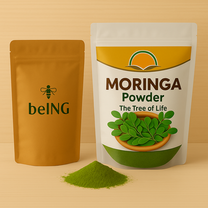 Moringa Powder, Organic Superfood Leaf, Vegan, Non-GMO, Natural Energy and Immune Support, Green Nutrient-Rich Supplement