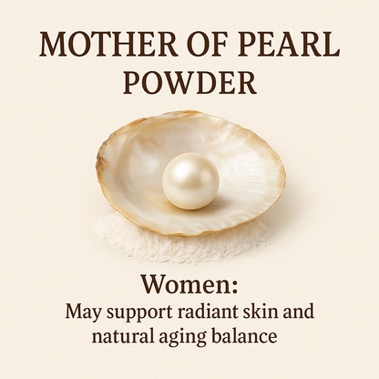 Organic Mother of Pearl Powder – Natural Calcium Supplement, Fine Cosmetic Grade, Non-GMO, Eco-Friendly