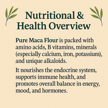 Pure Maca Powder, Peruvian Superfood, Natural Energy and Hormone Support, Vegan, Non-GMO, Plant-Based Adaptogen