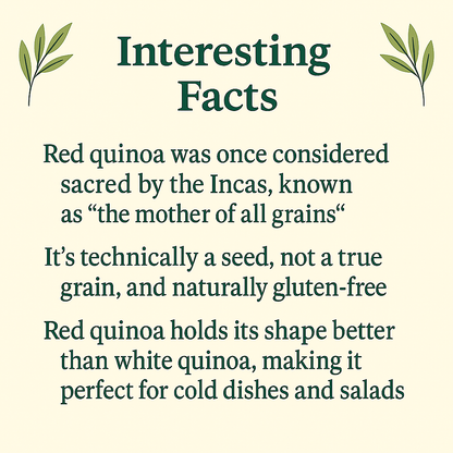 Red Quinoa, Organic Peruvian Supergrain, High Protein and Fiber, Gluten-Free, Vegan, Non-GMO, Whole Plant-Based Food