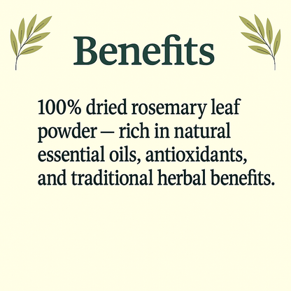 Rosemary Powder, Natural Culinary and Herbal Ingredient, Vegan, Non-GMO, Dried Herb, Aromatic Seasoning and Tea Blend