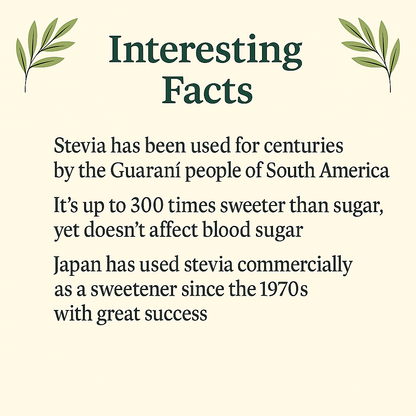 Organic Stevia Powder, Vegan, Non-GMO, Natural Sweetener, Zero Calorie Sugar Alternative, Plant-Based Extract